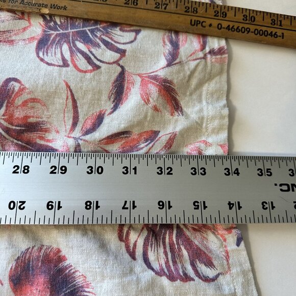 King Size Mens Hawaiian Button Up Shirt Beige & Pink Tropical Print 3X Plus Size - Picture 6 of 9